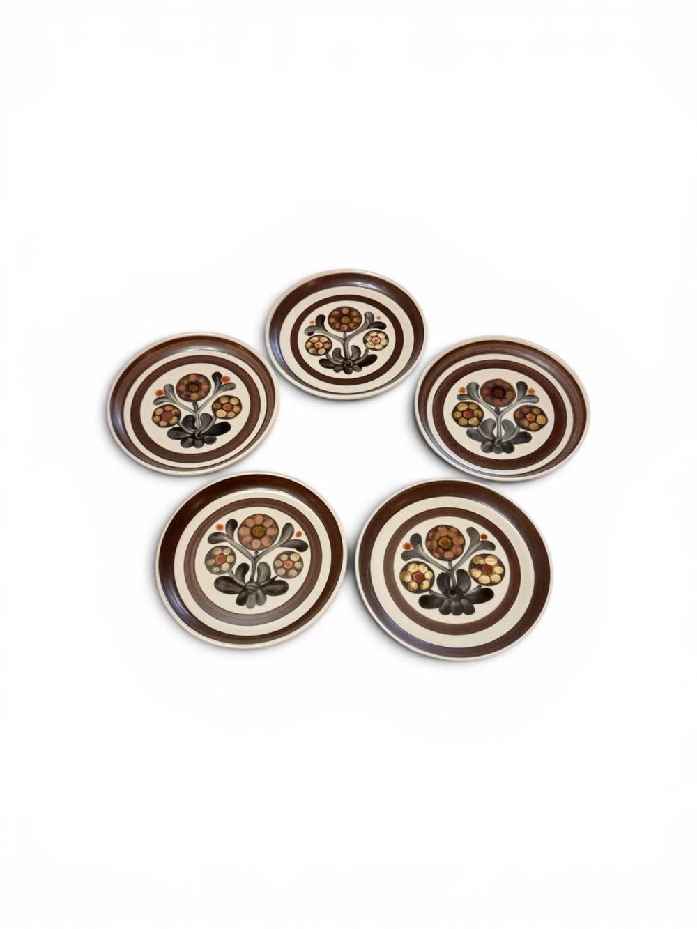 Denby-Langley Mayflower Stoneware Bread & Butter Plates Set of 5 1960’s England - Picture 10 of 13